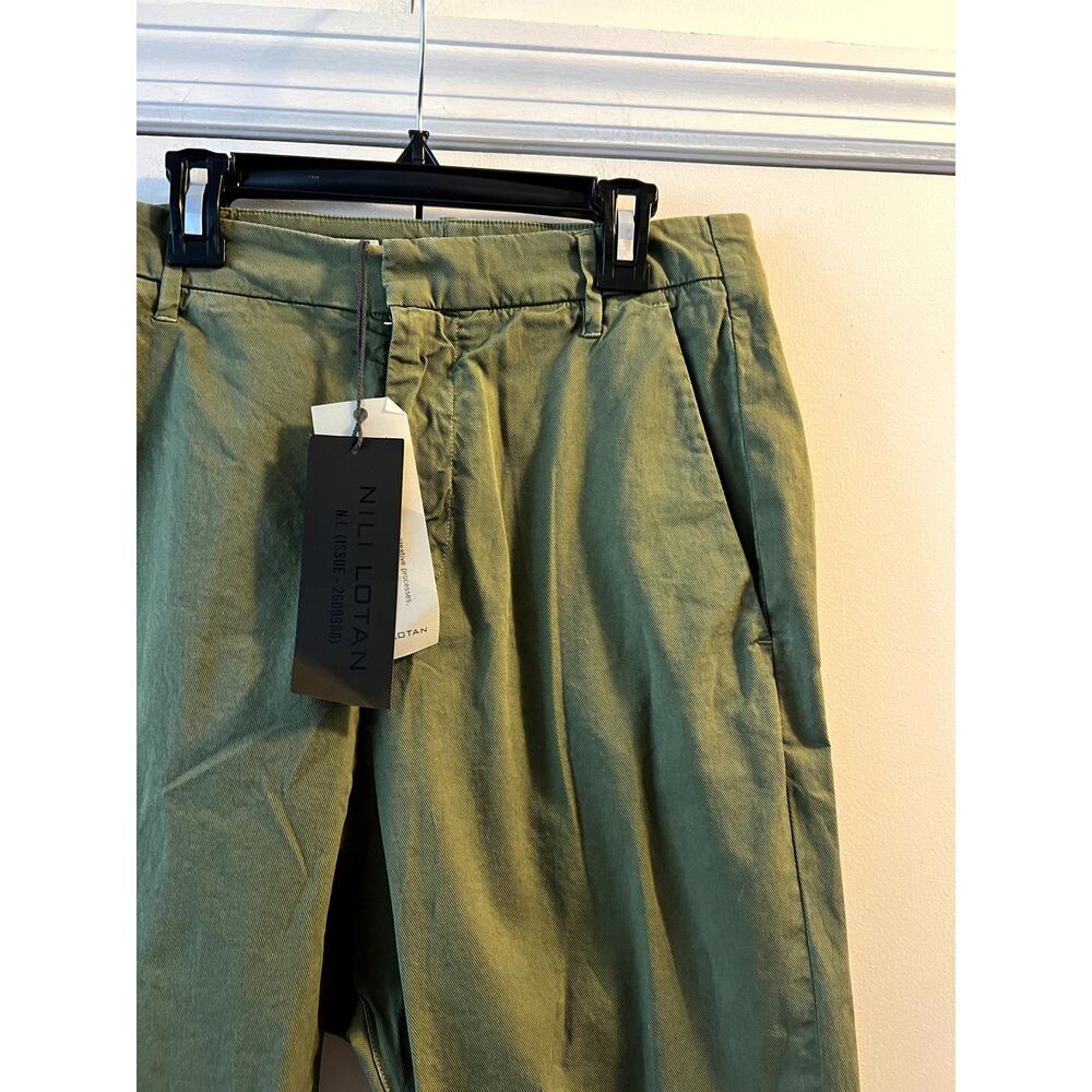 Nili Lotan Paris Pants Camo Green Cotton Size 00 New - Picture 6 of 9